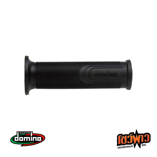 DOMINO ปลอกแฮนด์ดำล้วน ลายจุดโลโก้Domino