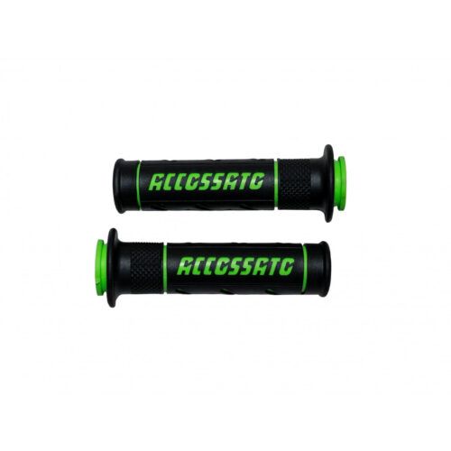 Accossato Hand Grips ดำ-เขียว (ปลายเปิด)
