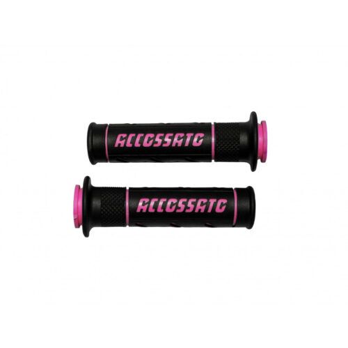 Accossato Hand Grips ดำ-ชมพู (ปลายเปิด)