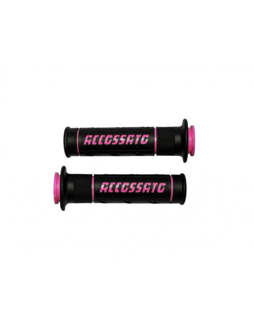 Accossato Hand Grips ดำ-ชมพู (ปลายเปิด)