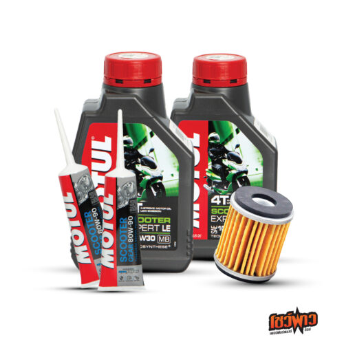 MOTUL 4T Scooter Expert LE 10W30 x2 + MOTUL GEAR OIL 80W90 x2 + OIL FILTER x1