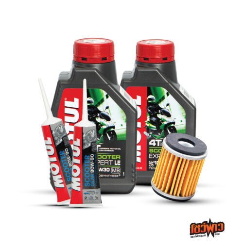 MOTUL 4T Scooter Expert LE 10W30 x2 + MOTUL GEAR OIL 80W90 x2 + OIL FILTER x1
