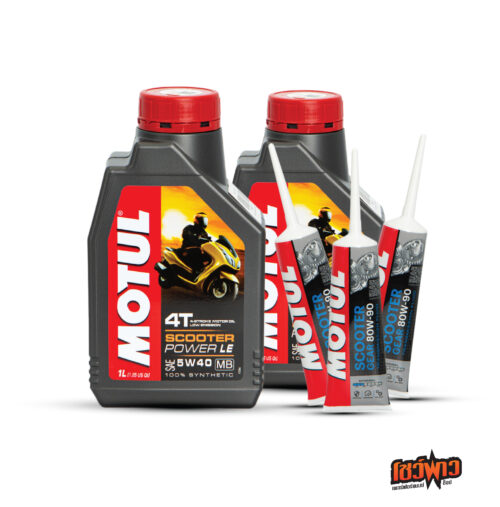MOTUL 4T Scooter POWER LE 5W40 x2 + MOTUL SCOOTER GEAR OIL 80W90 x3