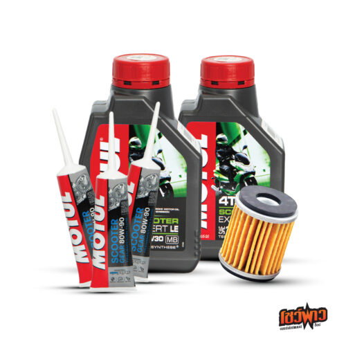 MOTUL 4T Scooter Expert LE 10W30 x2 + MOTUL GEAR OIL 80W90 x3 + OIL FILTER x1