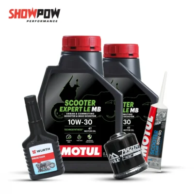 Motul SET2 น้ำมันเครื่อง x2 + เฟืองท้าย x1 + กรองน้ำมันเครื่อง x1 + ฟลัชชิ่ง x1 = 696-02