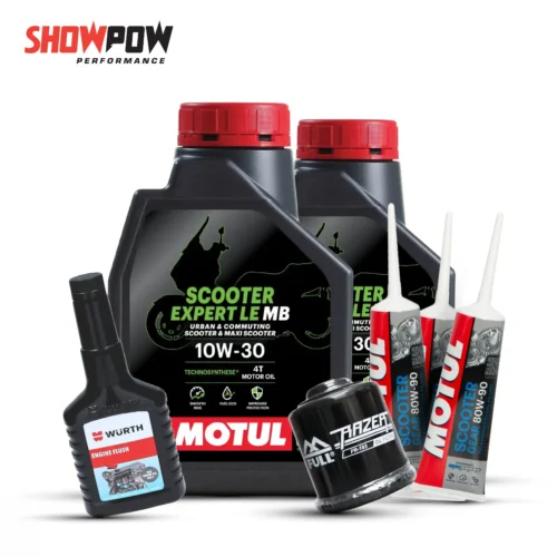 Motul SET4 น้ำมันเครื่อง x2 + เฟืองท้าย x3 + กรองน้ำมันเครื่อง x1 + ฟลัชชิ่ง x1 = 888-04