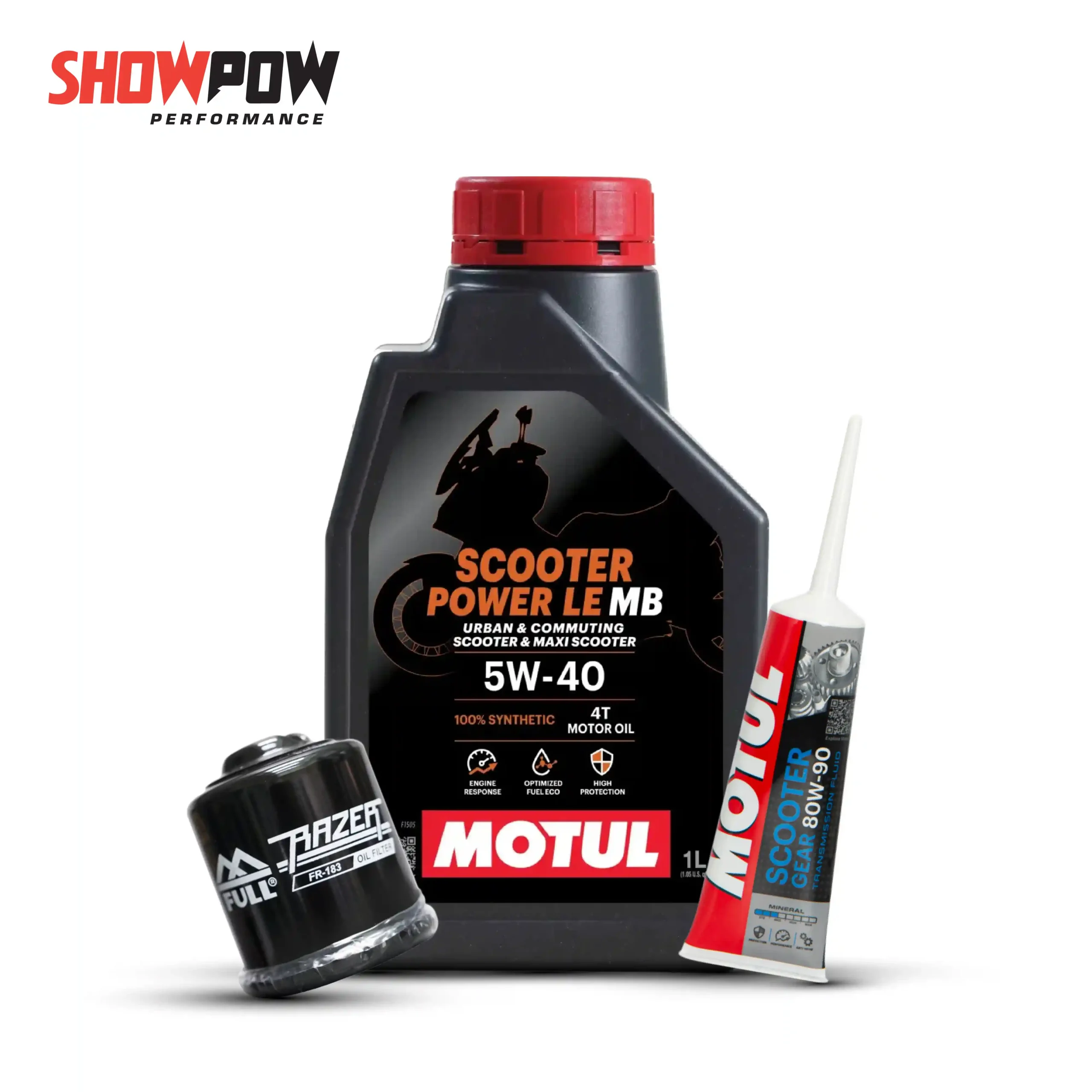 MOTUL SET1 น้ำมันเครื่อง x1 + เฟืองท้าย x1 + กรองน้ำมันเครื่อง x1 = 555-01