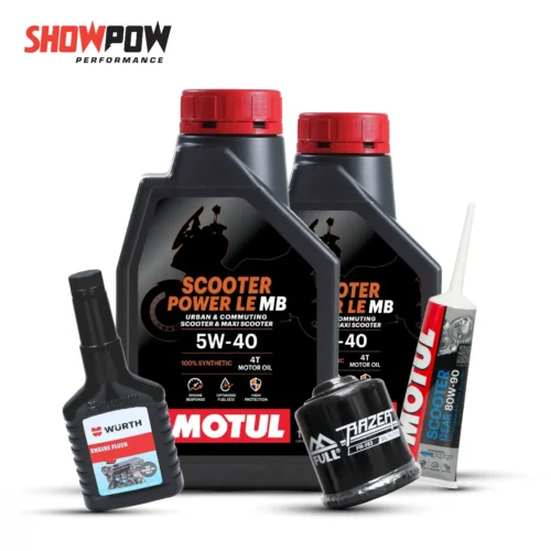 Motul SET2 น้ำมันเครื่อง x2 + เฟืองท้าย x1 + กรองน้ำมันเครื่อง x1 + ฟลัชชิ่ง x1 = 1,111-02