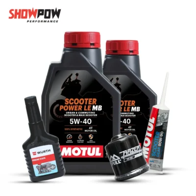 Motul SET2 น้ำมันเครื่อง x2 + เฟืองท้าย x1 + กรองน้ำมันเครื่อง x1 + ฟลัชชิ่ง x1 = 1,111-02
