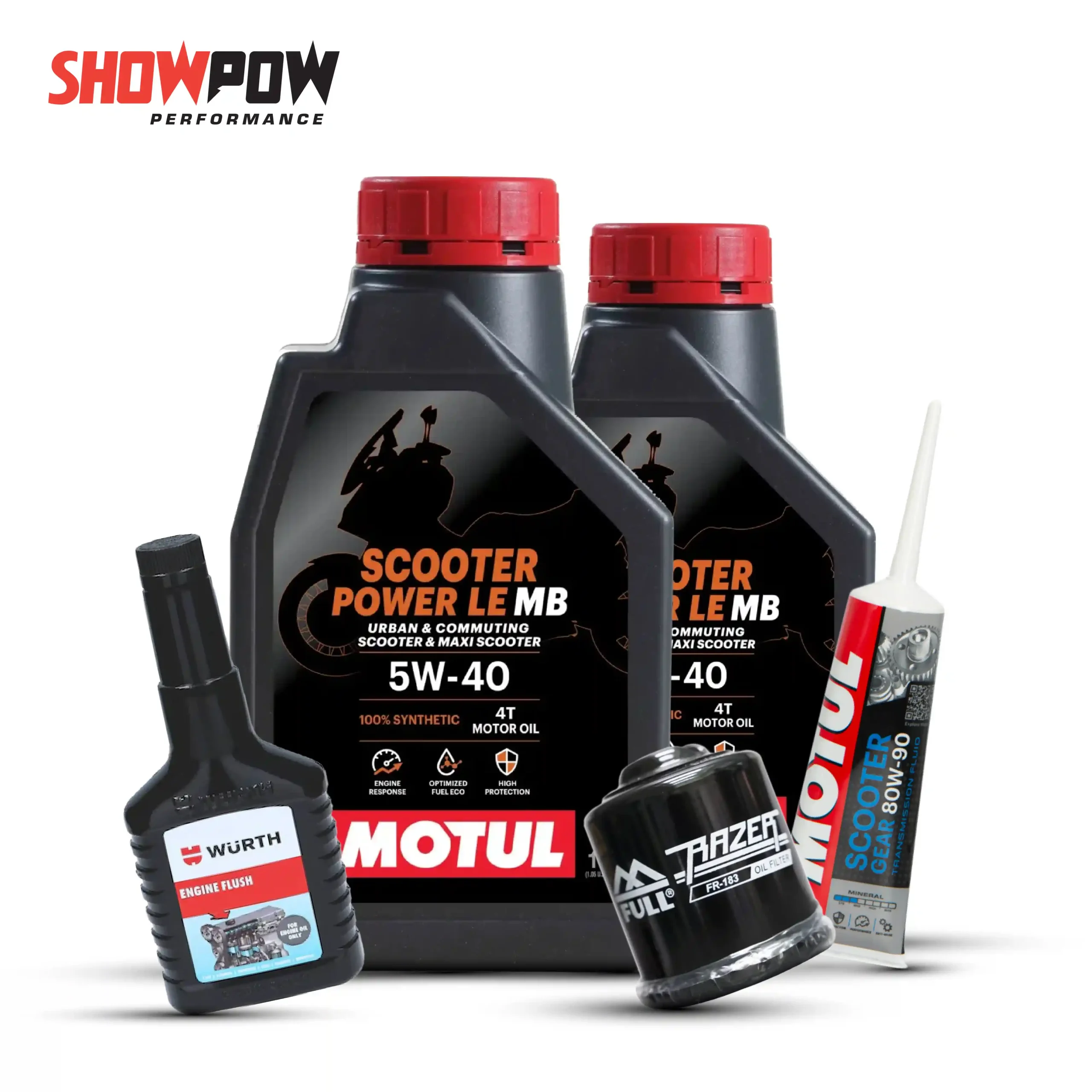 Motul SET2 น้ำมันเครื่อง x2 + เฟืองท้าย x1 + กรองน้ำมันเครื่อง x1 + ฟลัชชิ่ง x1 = 1,111-02