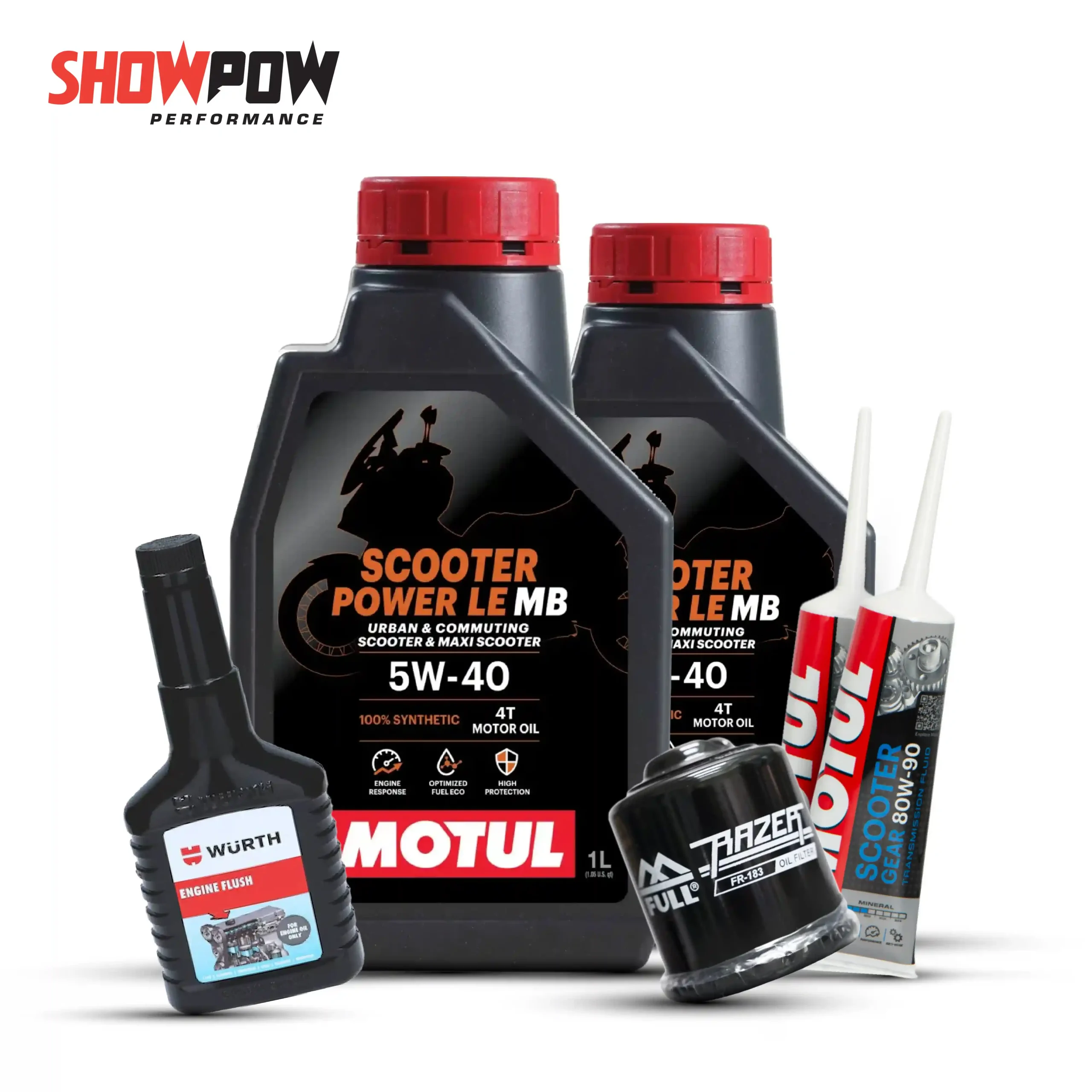Motul SET3 น้ำมันเครื่อง x2 + เฟืองท้าย x2 + กรองน้ำมันเครื่อง x1 + ฟลัชชิ่ง x1 = 1,188-03