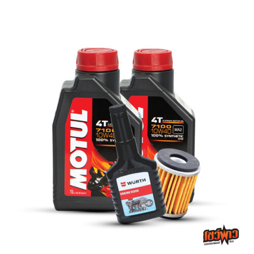 MOTUL 4T 7100 x2 + OIL FILTER x1 + WURTH FLUSHING x1