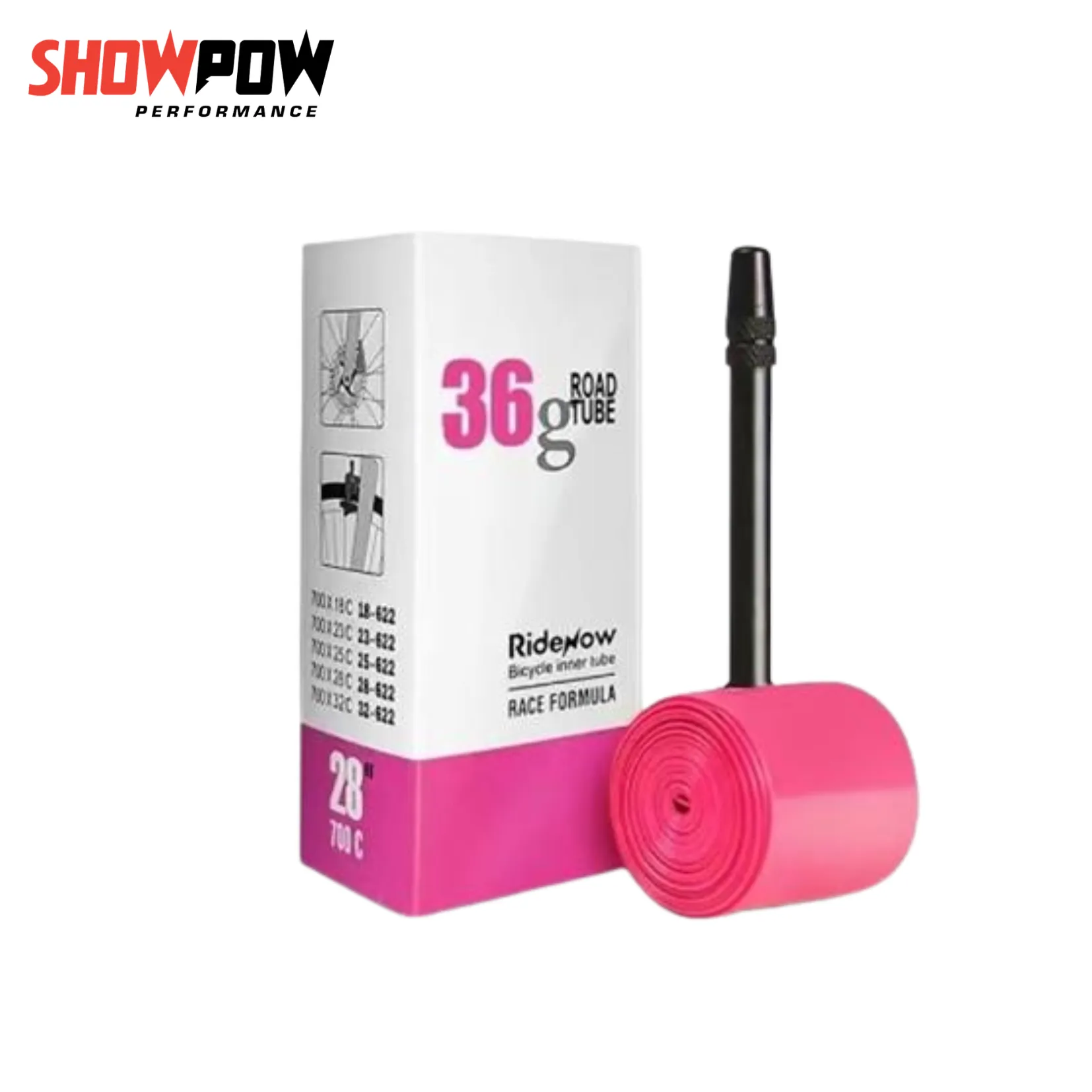 ยางในจักรยาน Ridenow ยางในเบา 36 กรัม ยางในสีชมพู ride now ยางในเสือหมอบ 85 mm