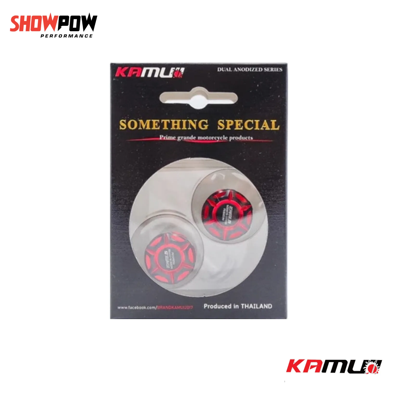 ฝาปิดรูกระจก X-MAX / 2- TONE แดง KAMUI